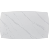 Usine En Gros Moderne 130cm Personnalisé Taille Blanc Mat Marbre Look Coins Arrondis Haut En Céramique Table À Manger pour La Maison À Manger