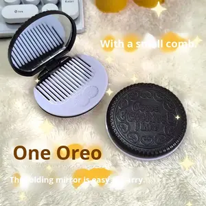 Creative INS Cute Oreo <span class=keywords><strong>Chocolate</strong></span> Cookie Mirror Portable Mini Herramienta de maquillaje plegable para el estilo al aire libre - Product Image 2