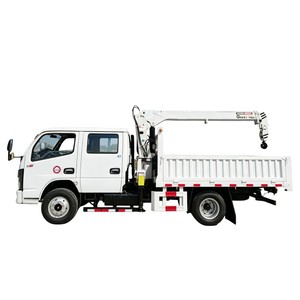 High Quality Dongfeng 3 Tons Small <b>Crane</b> Truck Double Crew Cab Truck <b>Crane</b> with 3-Section Telescopic Boom for Sale - Product Image 1