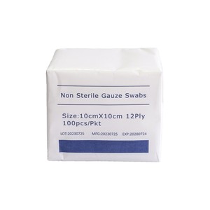 Medmount Médical Chirurgical 100% <span class=keywords><strong>Coton</strong></span> <span class=keywords><strong>Hydrophile</strong></span> Blanchi Blanc Plié/Déplié 7.5 10 Gaze Écouvillon Abdominal avec Radiographie - Product Image 3