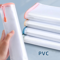 Carpeta de Documentos Transparente con Cierre, Impermeable, de Malla, Plástico Reforzado, para Estudiantes, Organizador con Cierre