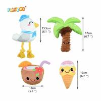Famipet Fabricant Vente en gros personnalisée Nouveau thème estival Design mignon Jouet en peluche doux et froissé avec sonnette pour animaux de compagnie Ensemble de jouets couineurs pour chiens