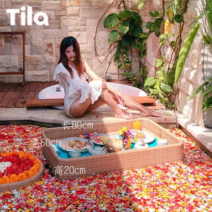 Bandeja Tejida de Ratán Resistente a la Intemperie para Fiestas en la Piscina y Reuniones de Verano - Product Image 2