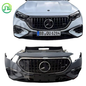 <span class=keywords><strong>Mercedes</strong></span>-Benz Classe E W214 <span class=keywords><strong>AMG</strong></span> Ensemble frontal Nouvelle calandre de pare-chocs arrière Faisceau de pare-chocs Éclairage de voiture Capot Garde-boue Noir de carbone - Product Image 1