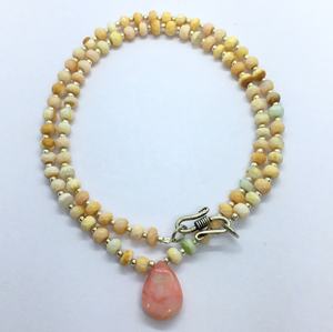 สร้อยคอลูกปัดอัญมณีเจียระไนแบบเหลี่ยมเพชรพลอยหลวมสไตล์เปรูสีชมพูโอปอลผลิตจากธรรมชาติ - Product Image 3