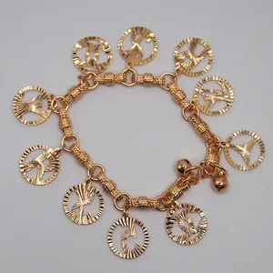 Cambodian 18 K Brass Gold Plated handmade Jingle bell Bracelet Anklet Custom Charm Bracelet Jewelry for Women Wholesale