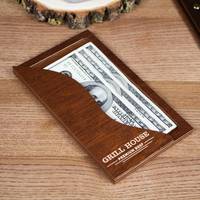 Porte-chèques vintage personnalisé en bois de contreplaqué avec design incurvé gravé, porte-reçus, porte-factures de restaurant