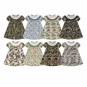 Robe d'été pour filles, longueur genou, imprimé camouflage DADDYS GIRL, 8 couleurs en stock, vente en gros, boutique pour enfants, nouvelle mode, bio - Product Image 2