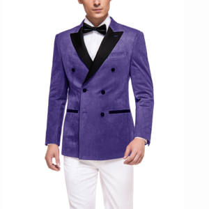 Costume de marié sur mesure, grande taille, respirant, texture velours rouge bordeaux, pour revers, costume formel homme - Product Image 5