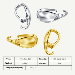 VFOOK Findings Bijoux Connecteur Pendentif <span class=keywords><strong>Bail</strong></span> Collier Amovible Composant Making Real 18K Gold Collier Pendentif Connecteur <span class=keywords><strong>Bail</strong></span> - Product Image 2