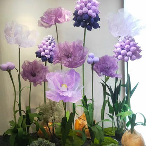 Nouvelles décorations pour photos de mariage, <span class=keywords><strong>fleurs</strong></span> artificielles <span class=keywords><strong>géantes</strong></span>, décoration personnalisée pour centre commercial, grandes <span class=keywords><strong>fleurs</strong></span> en organza - Product Image 2