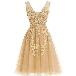 0368n सुरुचिपूर्ण उच्च अंत नई फीता जाल पोशाक क्लासिक v-गर्दन स्लिमिंग मिनी ड्रेस प्लस आकार में - Product Image 2