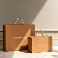 Boîte d'emballage personnalisée de luxe en carton pliable avec aimant, logo personnalisé, pour vêtements de marque, avec poignée en ruban