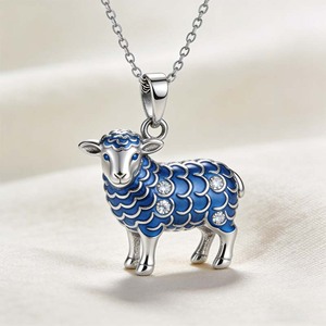Collana con ciondolo a forma di pecora smaltata verde e placcata oro, con arpa irlandese, all'ingrosso, per <span class=keywords><strong>accessori</strong></span> personalizzati celtici da fabbrica - Product Image 3