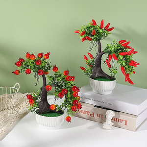 Bonsái de Frutas Artificiales Qi Xing de 28 cm, Plástico Duradero, Decoración de Interiores, para Bodas - Product Image 2