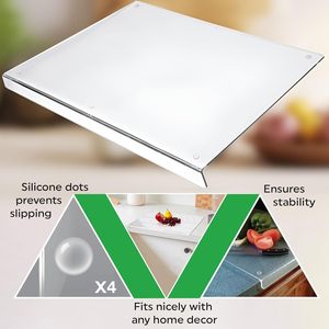 Ensemble de planche à découper transparente antidérapante en acrylique transparent protecteur de comptoir de cuisine à domicile avec lèvre pour Restaurant OEM/ODM bienvenue - Product Image 6