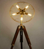 64 \ "Moderne Antique Trépied Ventilateur Lumière Lampadaire Électrique En Métal Maison Décoratif En Plein Air Garage Fonction De Refroidissement-Fabricant