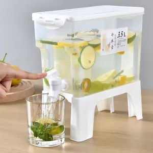 2022 Hot Sale Transparent Square Beverage Dispenser Wine Juice Cold Soda Can Water Storage Organizer 2 Gallon 3 Tier With Faucet