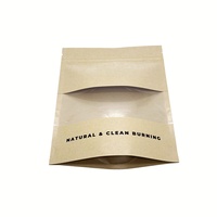 Emballage refermable en papier kraft imprimé sur mesure avec fenêtre transparente sur le devant, sachet autoportant pour barres protéinées, biscuits, thé