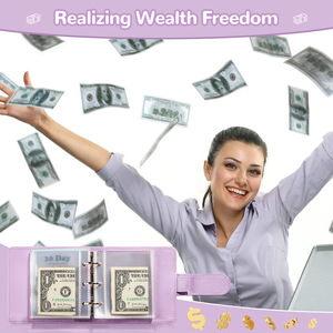 30 ngày thử thách máy tính xách tay rời Kích thước nhỏ 100 Phong bì da Bìa xoắn ốc phong cách tiết kiệm tiền mặt 30 ngày để tiết kiệm tiền - Product Image 3