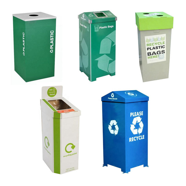 Hot Sell Waste Dust Bin Garbage pp Corrugated Plastic Foldable Storage Box Recycle Bin