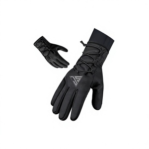 Gants de sport d'hiver en polyester imperméable, simili cuir, impression silicone, pour hommes et femmes, épaissis et coupe-vent - Product Image 1