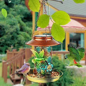 2023 Groothandel Waterdichte Kleurrijke Kolibrie Zonne-Verlichting Decor Opknoping Vogel Water Feeder