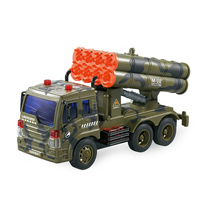 Camion militaire jouet en plastique à friction BEFLY à l'échelle 1:16 avec lumières et sons pour les enfants de 5 à 13 ans