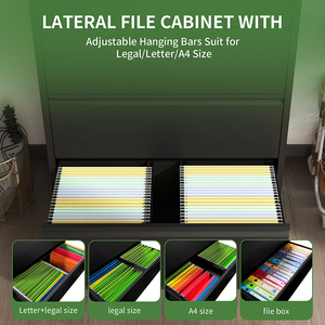 Màu đen 5-Drawer thép hiện đại bên tủ tập tin thông minh Key khóa có thể điều chỉnh rộng ngăn kéo sinh thái thân thiện bền trường siêu thị - Product Image 5