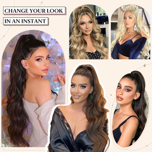 Perruque <span class=keywords><strong>queue</strong></span> <span class=keywords><strong>de</strong></span> <span class=keywords><strong>cheval</strong></span> pour femmes européennes et américaines, en fibre <span class=keywords><strong>haute</strong></span> température, longue et bouclée, avec cordon <span class=keywords><strong>de</strong></span> serrage ondulé effet mouillé, pour <span class=keywords><strong>queue</strong></span> <span class=keywords><strong>de</strong></span> <span class=keywords><strong>cheval</strong></span> <span class=keywords><strong>haute</strong></span> - Product Image 2