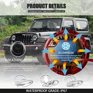 DOT approvato KINGKONG LED Headlight con angel eye led di <span class=keywords><strong>Angelo</strong></span> 7 pollici rotonda halo faro per jeep wrangler jk - Product Image 5