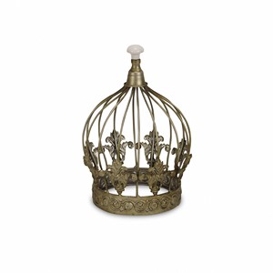 HMS 10 \ "scultura decorativa da tavolo con corona in bronzo dipinta a mano
