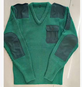 เสื้อสเวตเตอร์ถักสไตล์ DF18 สีเขียวมะกอกสำหรับผู้ชาย แบบริบ มีกระเป๋าปะ ที่ข้อศอกเสริมความแข็งแรง เหมาะสำหรับกิจกรรมกลางแจ้ง เสื้อสเวตเตอร์แบบยุทธวิธี - Product Image 3