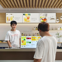Pantalla Publicitaria Digital de Escritorio BENSHI de 27 Pulgadas, 250 Nits, Interior, USB, Forma de L, Android Smart Wifi LCD para Restaurantes