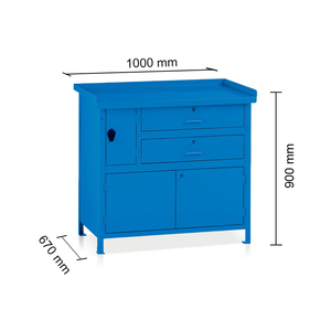 Établi Tecnotelai avec plateau en acier entièrement meublé, 1000x670x900mm - Product Image 2