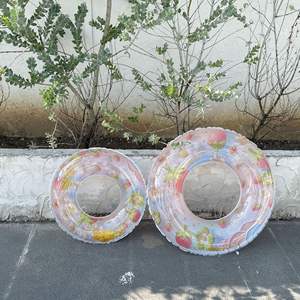 Flotador Inflable de Piscina con Lentejuelas de Frutas Coloridas para Niños, Anillo de Natación de Fresa y Sandía para Uso de Padres e Hijos - Product Image 1