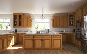 Estilo alemán de madera maciza MDF de piedra de cuarzo Modular clásico del Gabinete de cocina - Product Image 5