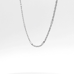 Chic Textured Pineapple Shape White Pt950 Fine <b>Rope</b> <b>Chain</b> Necklace For Ladies Casual Stackable Platinum Jewelry - Product Image 2
