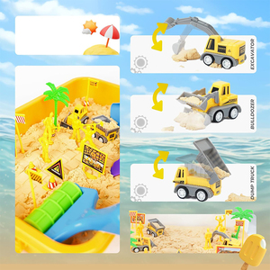 Jeu de construction de <span class=keywords><strong>sable</strong></span> Kit de construction de château de plage <span class=keywords><strong>bac</strong></span> à <span class=keywords><strong>sable</strong></span> sensoriel magique avec couvercle pour garçon fille enfant tout-petits - Product Image 2