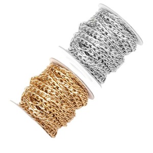 Cadena de Aluminio NK con Hombro Inclinado, 5 Yardas/Rollo | Cadena de Oro y Plata Anodizada para Joyería DIY y Accesorios para Bolsos | Múltiples Tamaños - Product Image 5