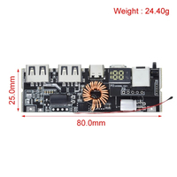 QC4.0 QC3.0 LED Dual USB PD Fast Charge 5A 100W Micro/Type-C USB Mobile Power Bank 18650 Charging Module