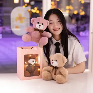 Songshan Toys Custom Logo Low MOQ Small Stuffed Animal Toy Cute Soft Plush 20cm Teddy Bear Clothes Printed T-shirt Gift For Kids