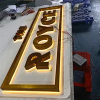 GFace Vintage-Stil 3D Hintergrundbeleuchtete LED-Buchstaben IP65 Wasserdicht Lackierter Edelstahl Halo-Beleuchtete Buchstaben Klassisches Auto