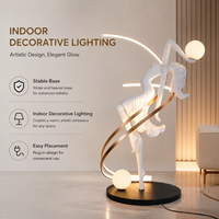 Lampe sur pied personnalisée en fibre de verre, sculpture abstraite de femme, OEM, figurine féminine moderne pour la décoration intérieure de hall d'hôtel de luxe