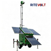 Dış Mekan RITEVOLT RST-4P-S CCTV Güvenlik Kamerası Treyleri IP67 5000K Gün Işığı Güneş Enerjili/Elektrikli Güç Kaynağı 19200WH Uzak Bölge Web Kamerası için