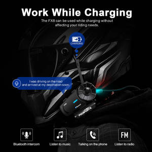 2 Stück Fod sports Fx8 8 Fahrer 2000m Motorrad Kommunikation Intercom Helm Drahtlose Bluetooth-Kopfhörer - Product Image 5