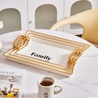 Ensemble de 3 boîtes colorées en plastique épais transparent avec incrustations dorées, écologiques, modernes et luxueuses, pour servir des collations et des fruits secs lors de fêtes