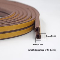 Cinta de Sellado Autoadhesiva para Puertas y Ventanas, en Forma de D, de EPDM, Colorida, con Revestimiento Amarillo, Amortiguación de Vibraciones, Blanca, Marrón, Gris