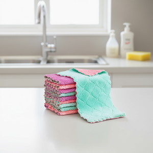 Chiffon de nettoyage de cuisine en microfibre Foamstar, carré, double face, séchage rapide, réutilisable, serviette multi-usages - Product Image 2