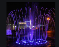 Fuente Musical Decorativa Circular para Paisajes Urbanos Exteriores, Sistema de Espectáculo de Agua Danzante con Iluminación Multimedia